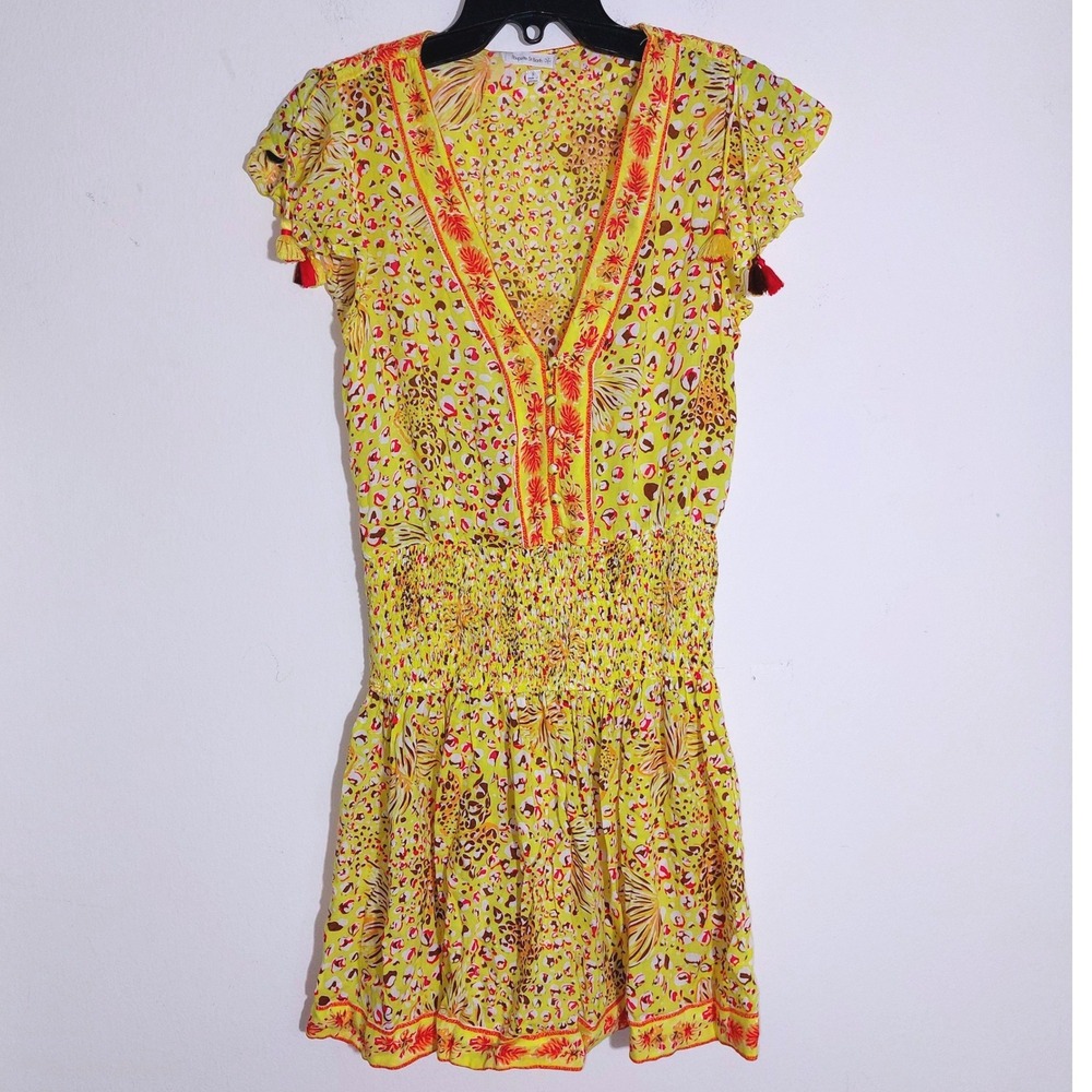 Poupette St Barth Yellow Floral Mini Dress